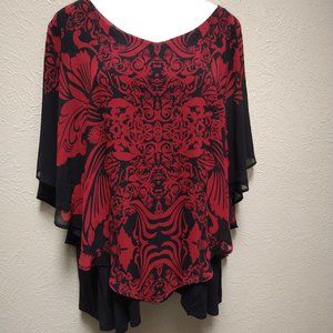 Leebe Plus Size 4x Black and Red Blouse